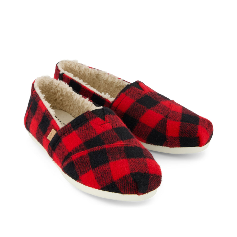 Alpargata Classic Buffalo Plaid Red Faux Shearling