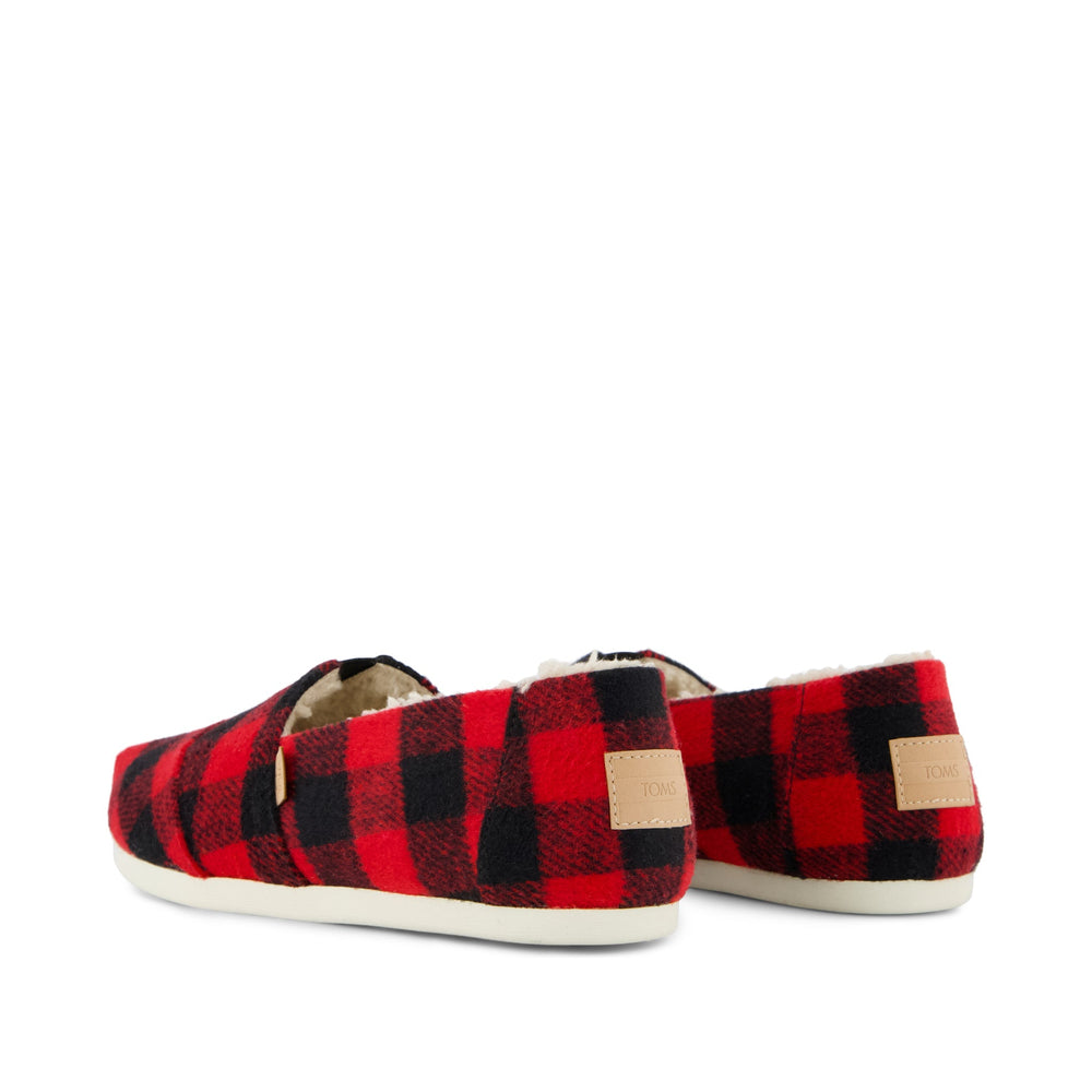 Alpargata Classic Buffalo Plaid Red Faux Shearling