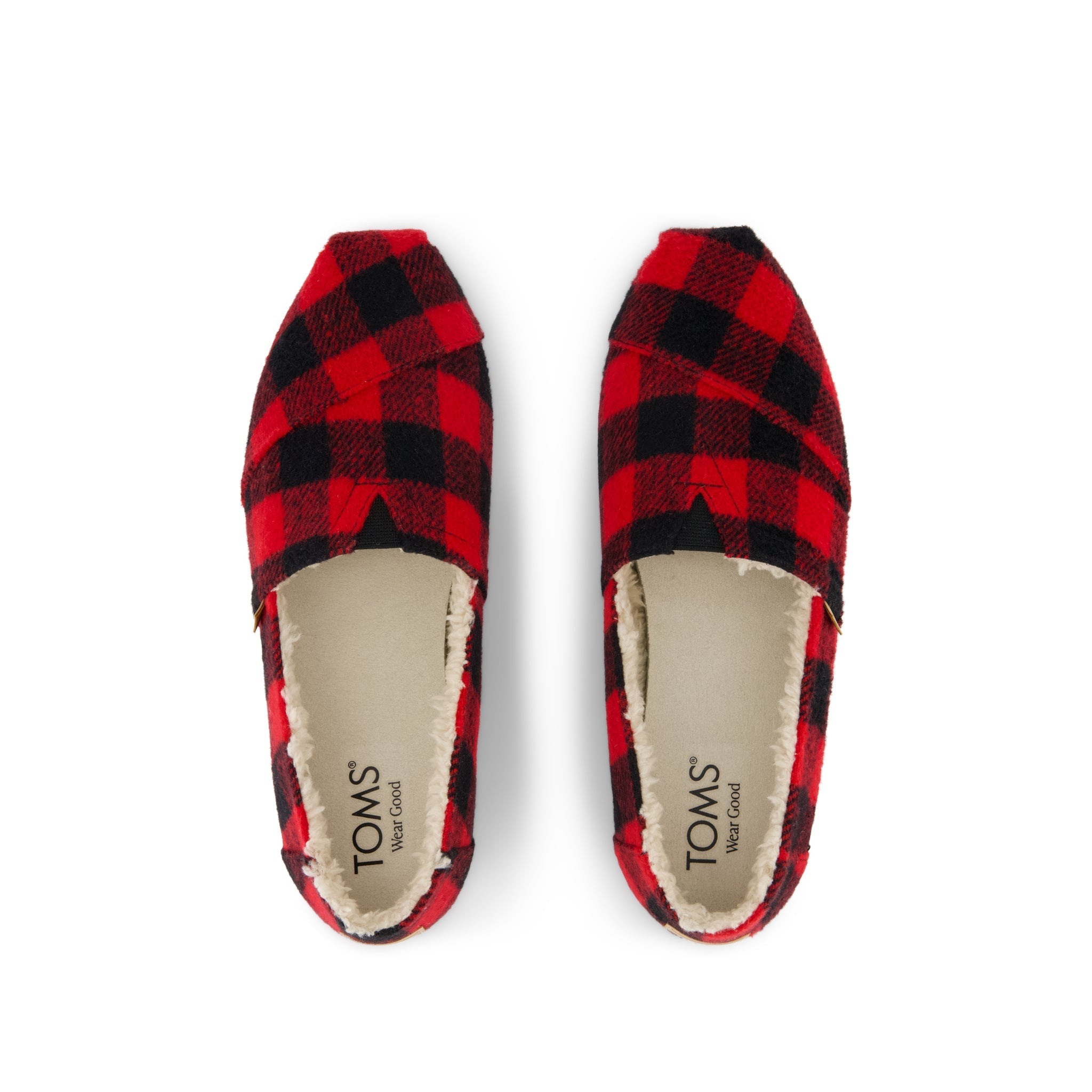 Alpargata Classic Buffalo Plaid Red Faux Shearling