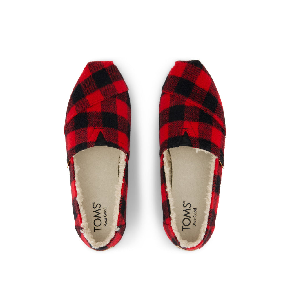 Alpargata Classic Buffalo Plaid Red Faux Shearling