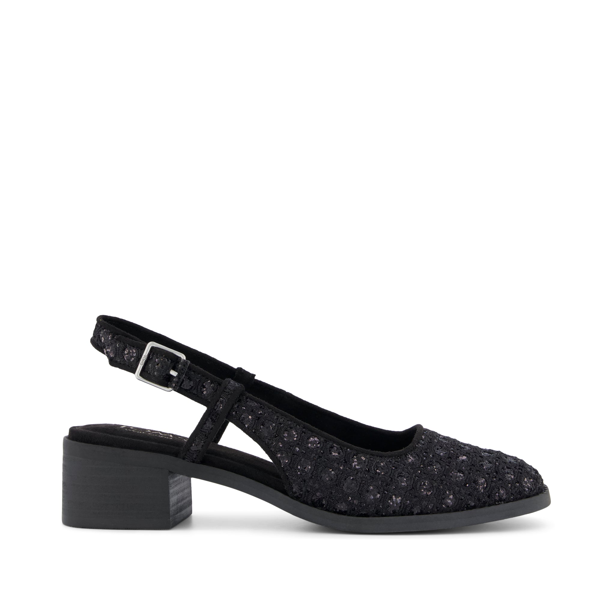 Jaclyn Heel Black Geometric Sequins