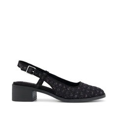 Jaclyn Heel Black Geometric Sequins