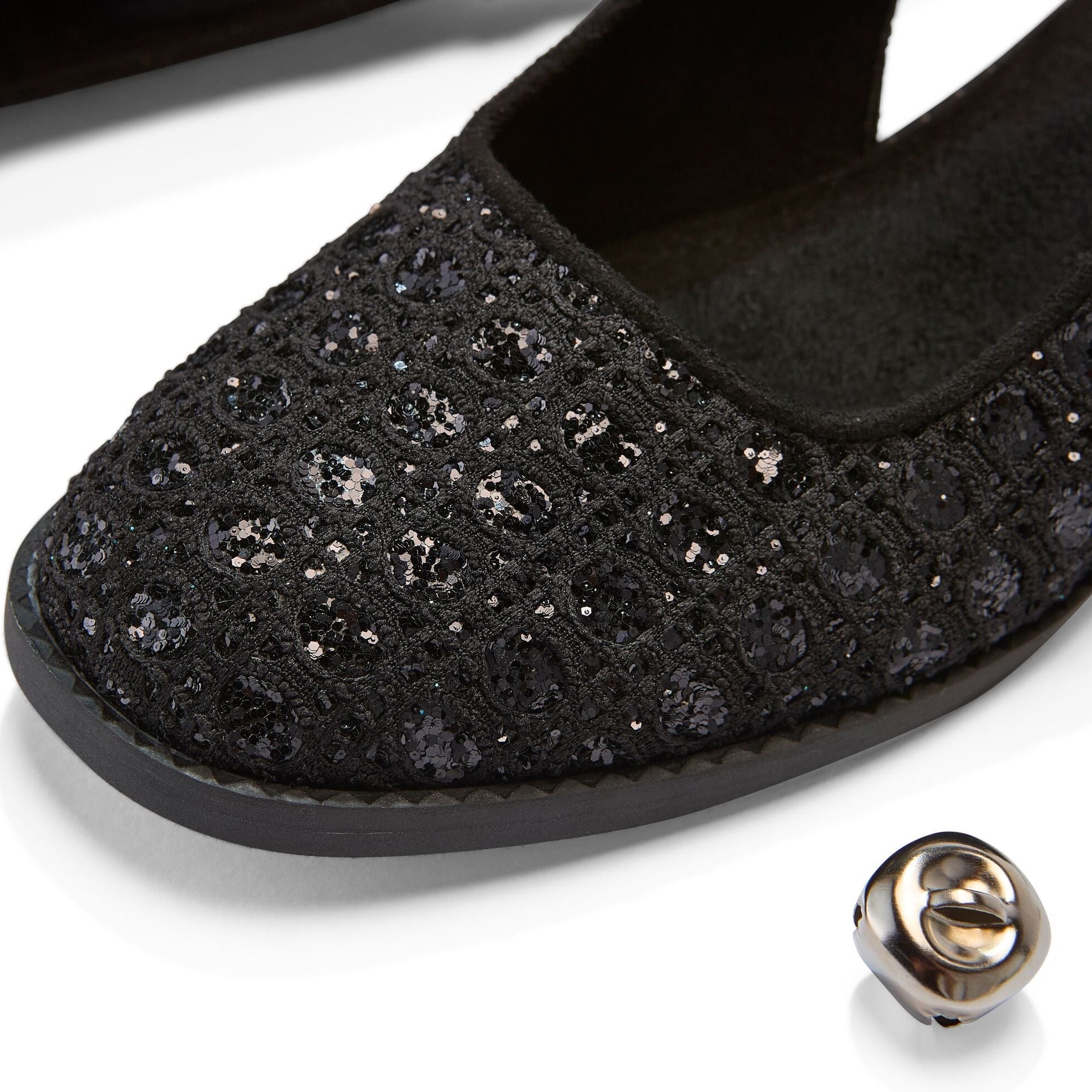 Jaclyn Heel Black Geometric Sequins