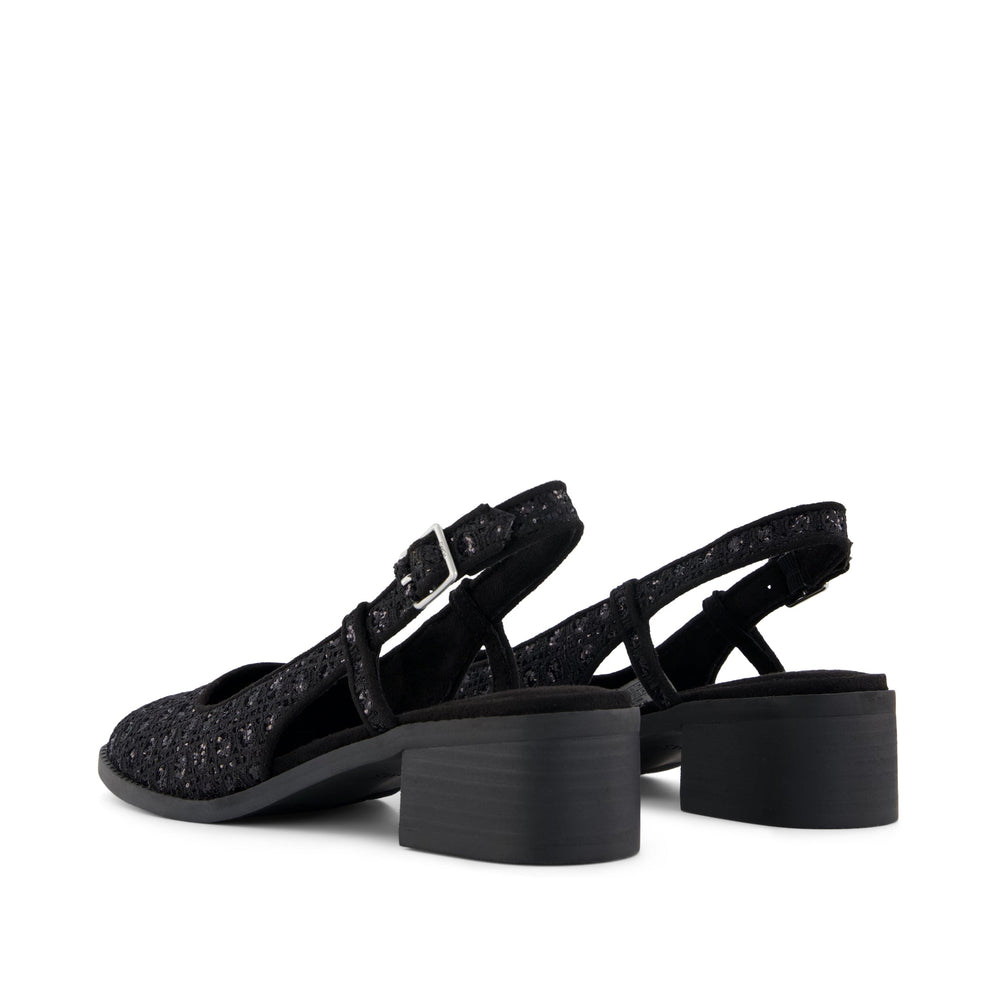 Jaclyn Heel Black Geometric Sequins