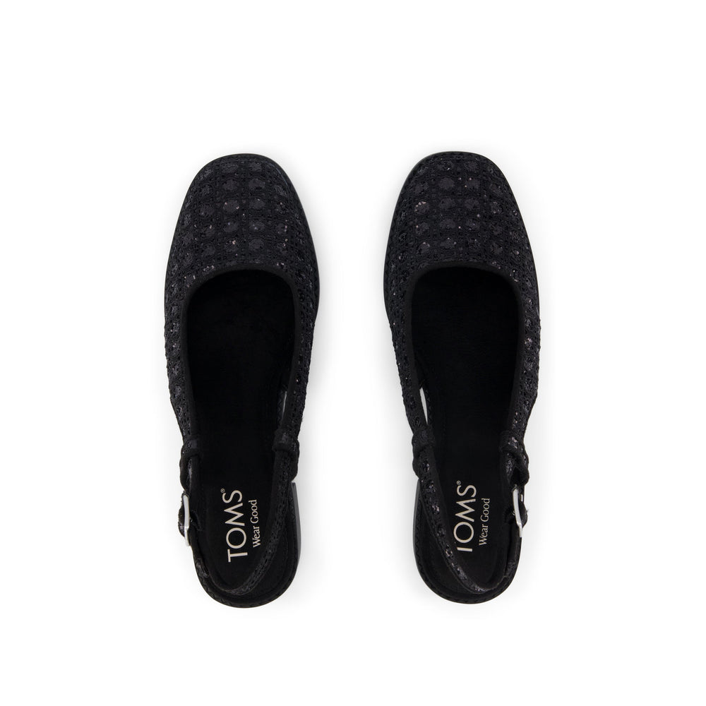 Jaclyn Heel Black Geometric Sequins