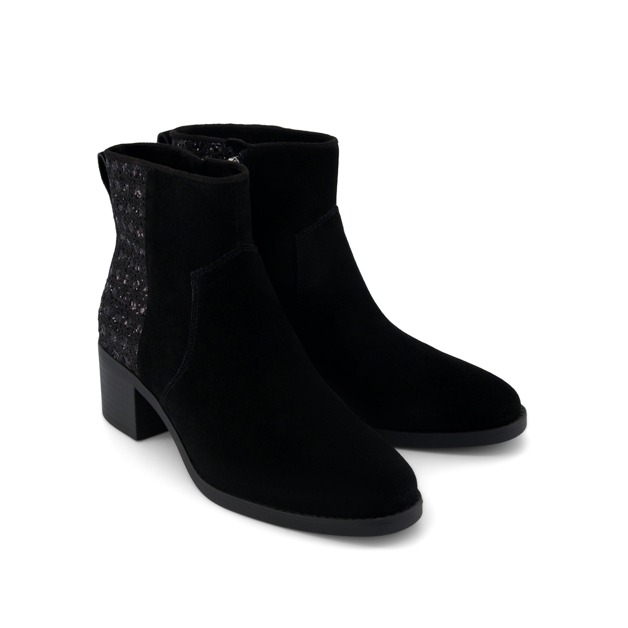 Delilah Heeled Boot Black Geometric Sequins