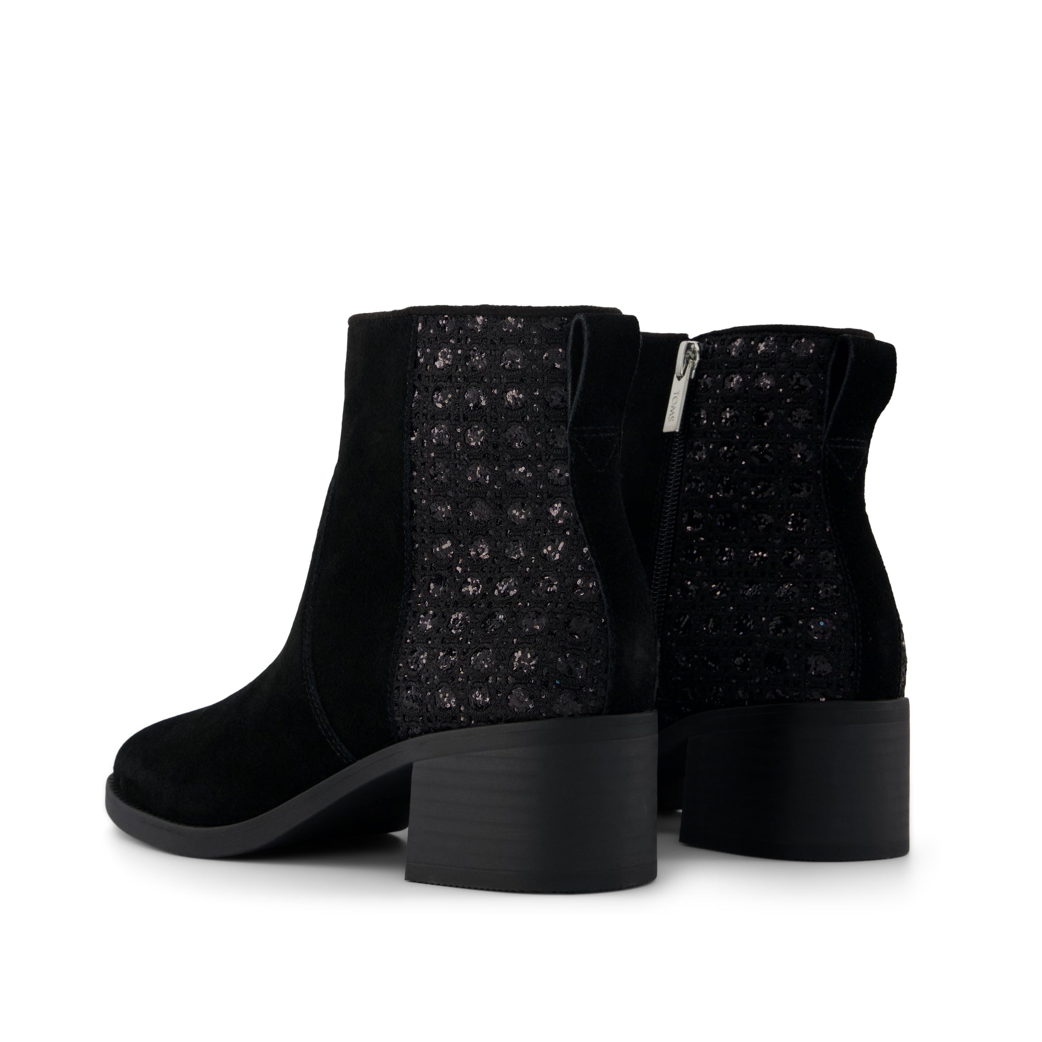 Delilah Heeled Boot Black Geometric Sequins