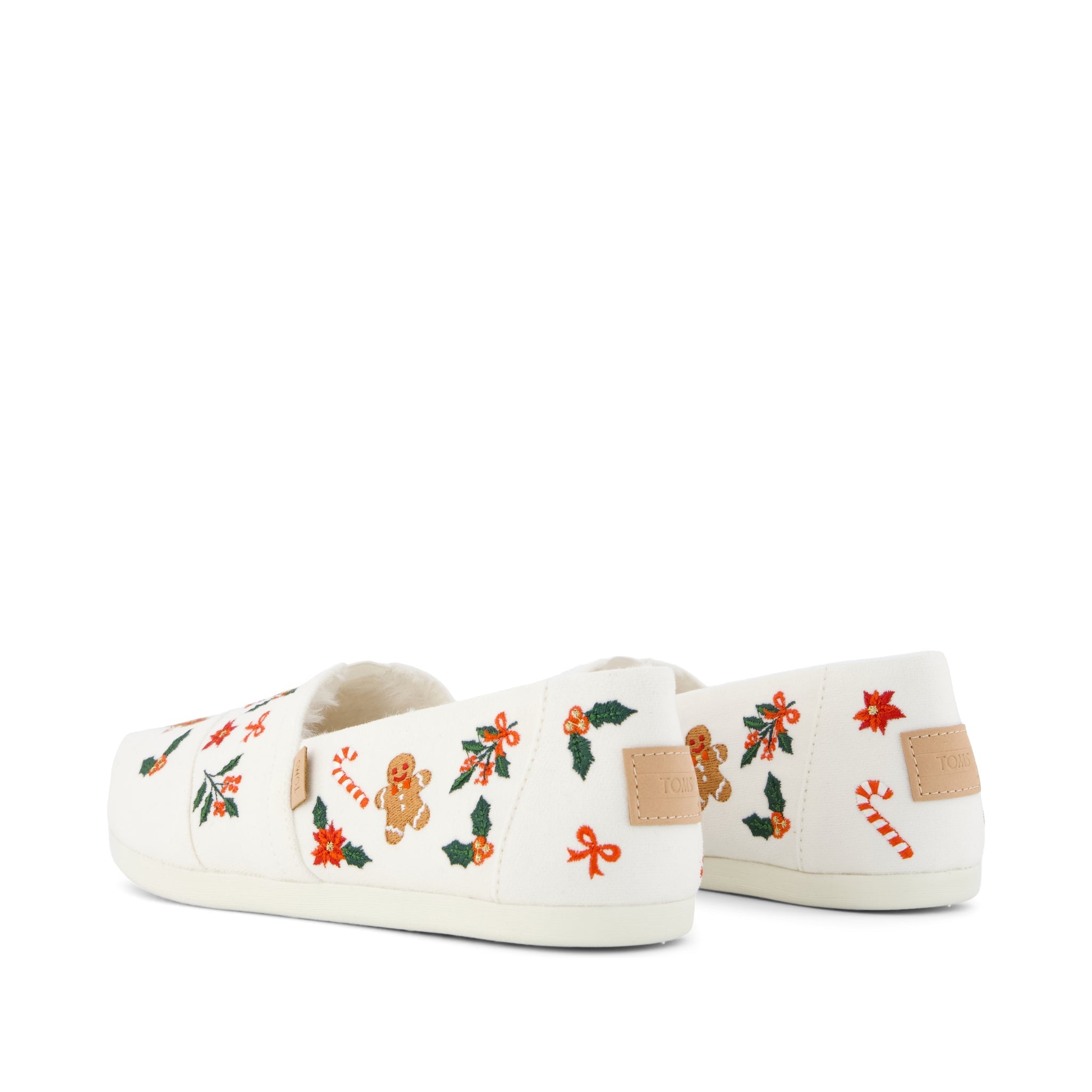 Alpargata Classic Natural Gingerbread Candy Cane Embroidery