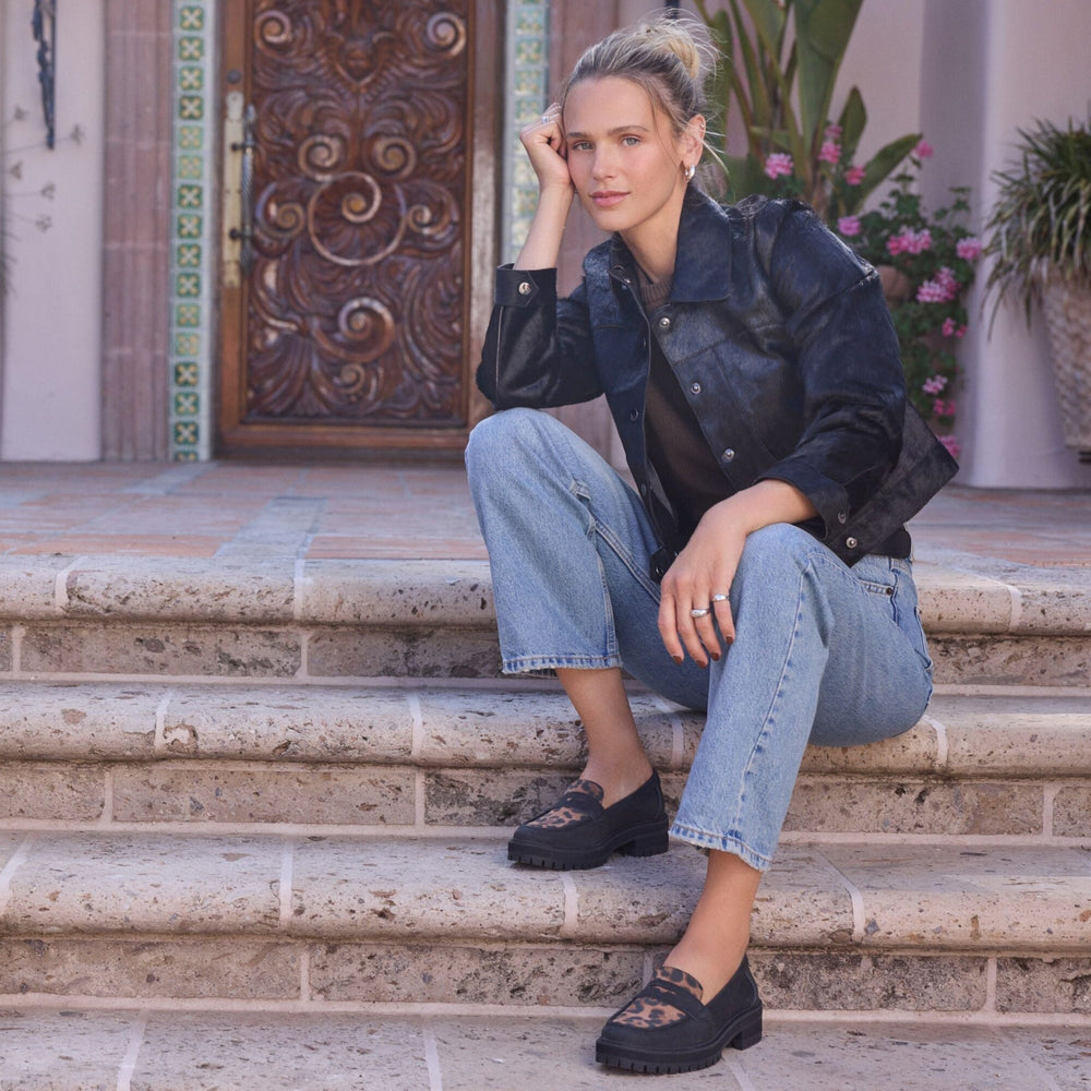 Cara Loafer Brown Sugar Leopard Suede
