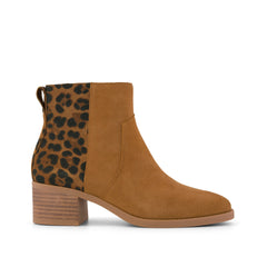 Delilah Heeled Boot Water Repellent Brown Sugar Leopard Suede