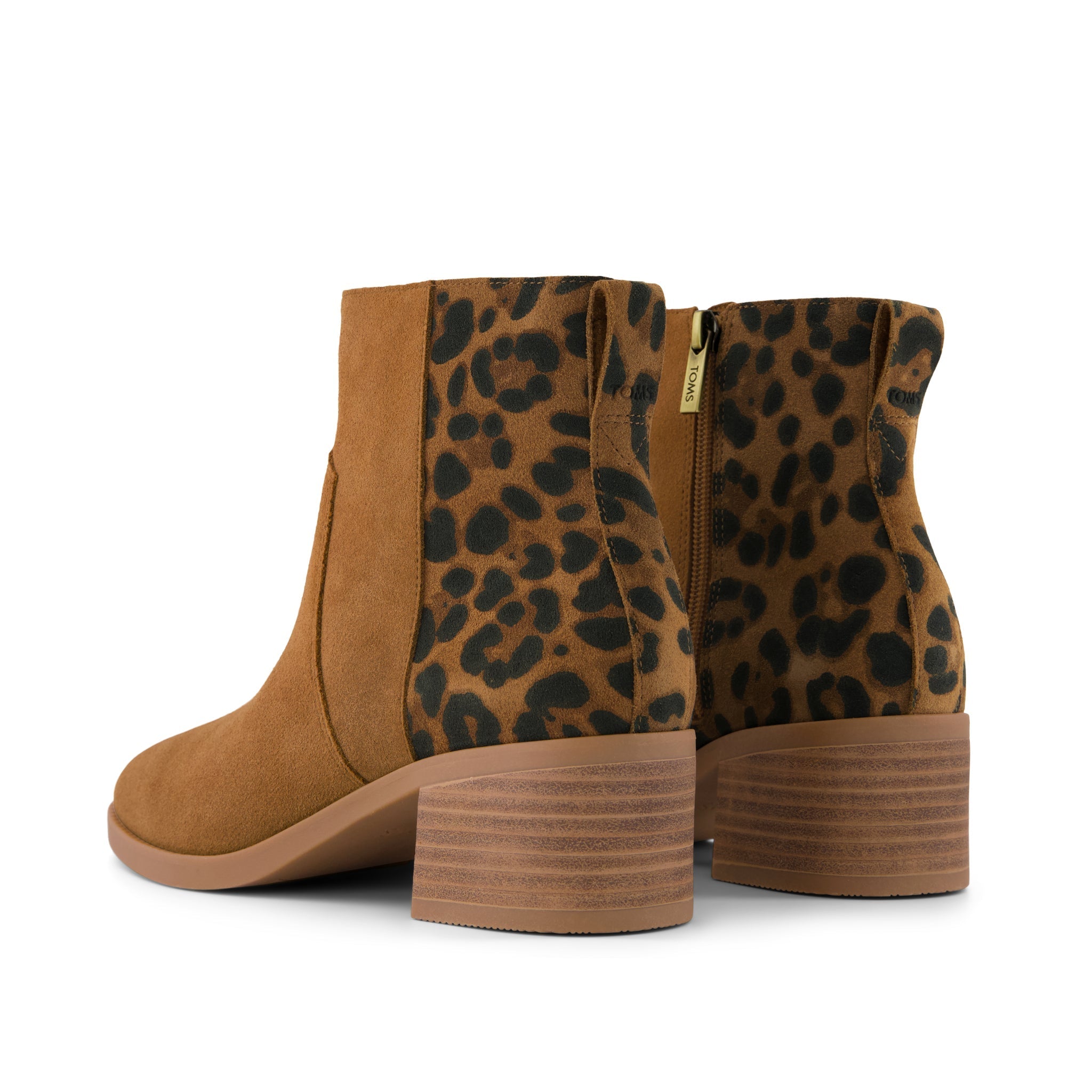 Delilah Heeled Boot Water Repellent Brown Sugar Leopard Suede