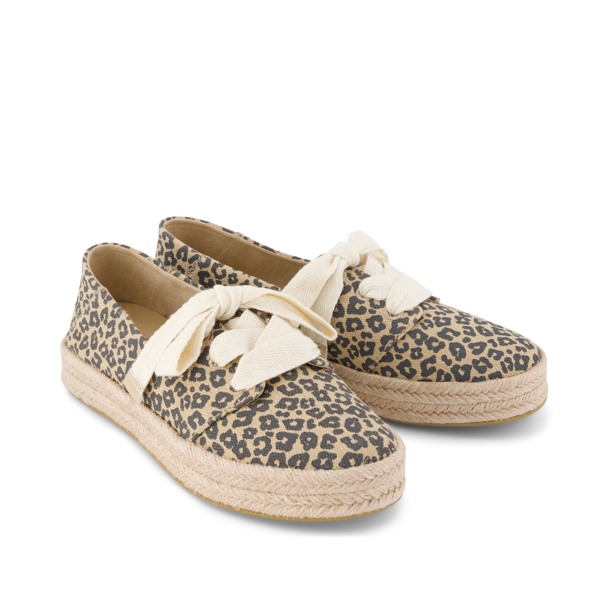 Carolina Lace-Up Espadrille Natural Leopard Spots
