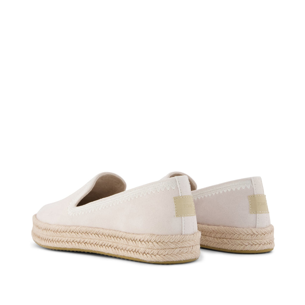 Carolina Espadrille Embroidered Taupe Suede