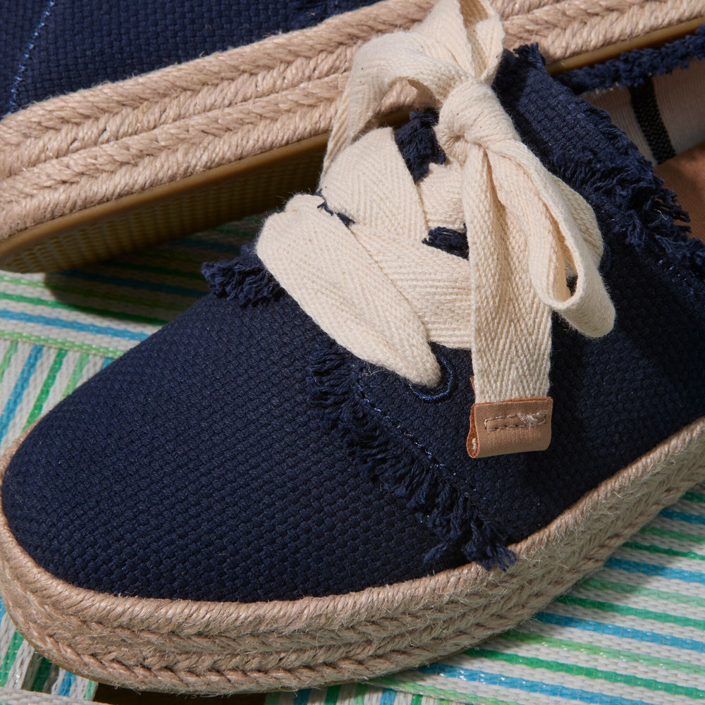 Carolina Lace-Up Espadrille Navy Fray