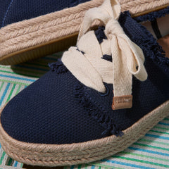 Carolina Lace-Up Espadrille Navy Fray