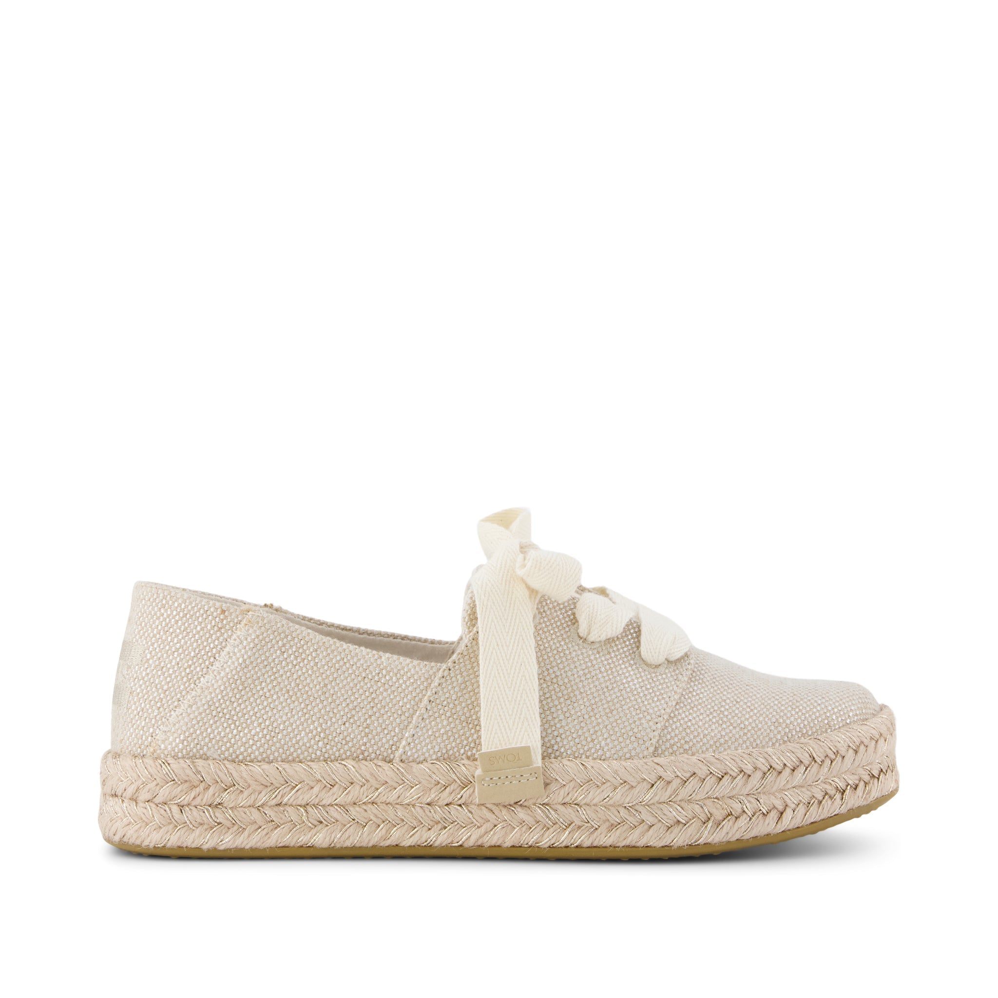 Carolina Lace-Up Espadrille Champagne Glimmer Canvas