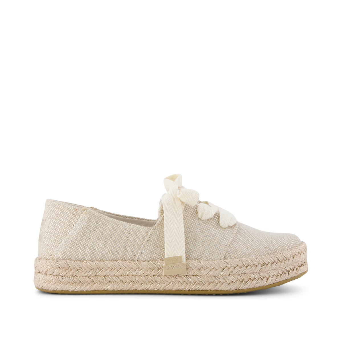 Carolina Lace-Up Espadrille Champagne Glimmer Canvas