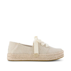 Carolina Lace-Up Espadrille Champagne Glimmer Canvas