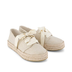 Carolina Lace-Up Espadrille Champagne Glimmer Canvas