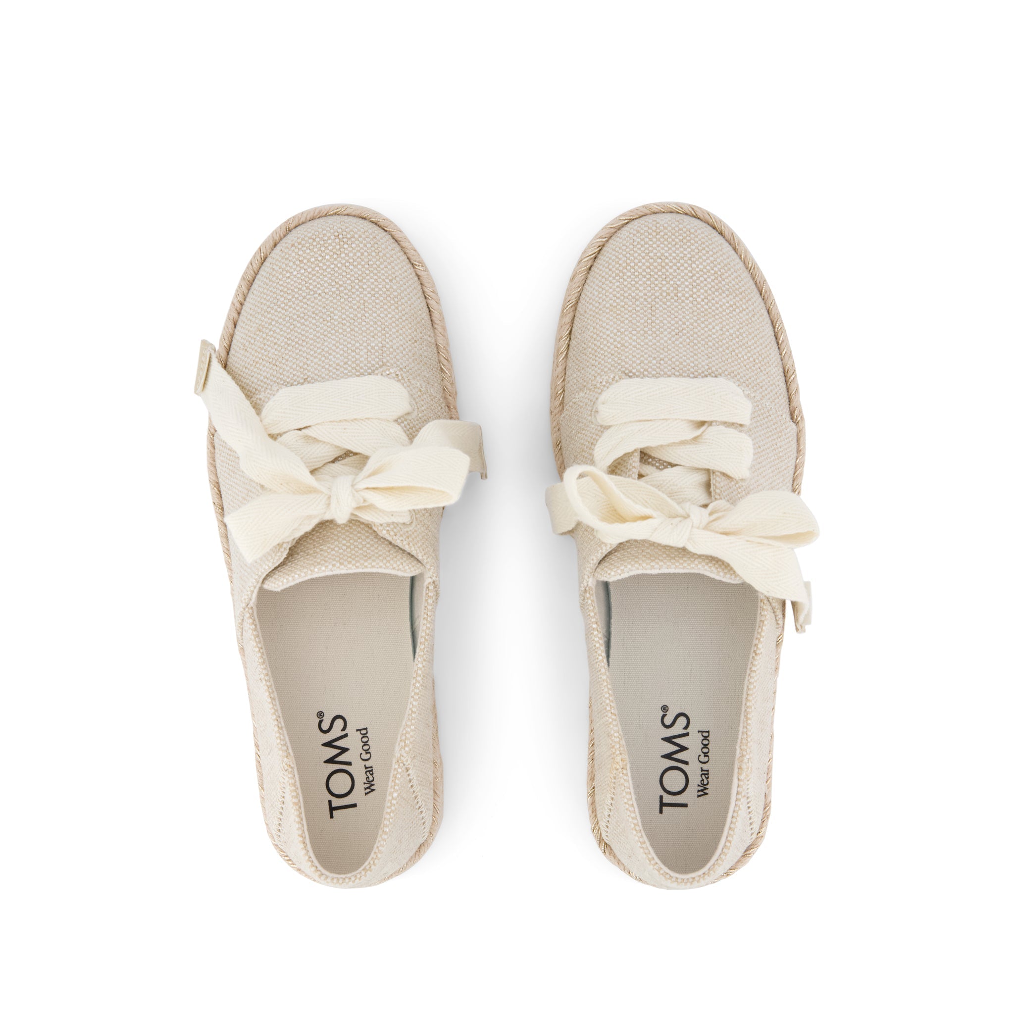 Carolina Lace-Up Espadrille Champagne Glimmer Canvas