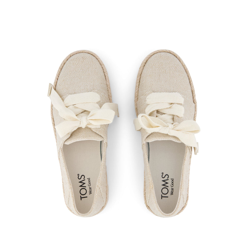 Carolina Lace-Up Espadrille Champagne Glimmer Canvas