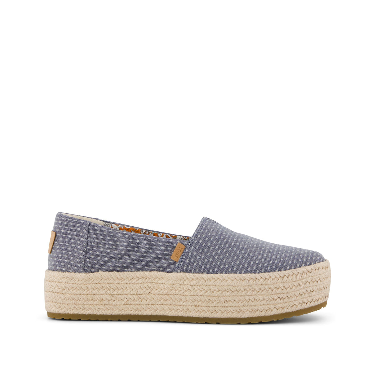 Valencia Platform Espadrille Niagara Mist Chambray Dot