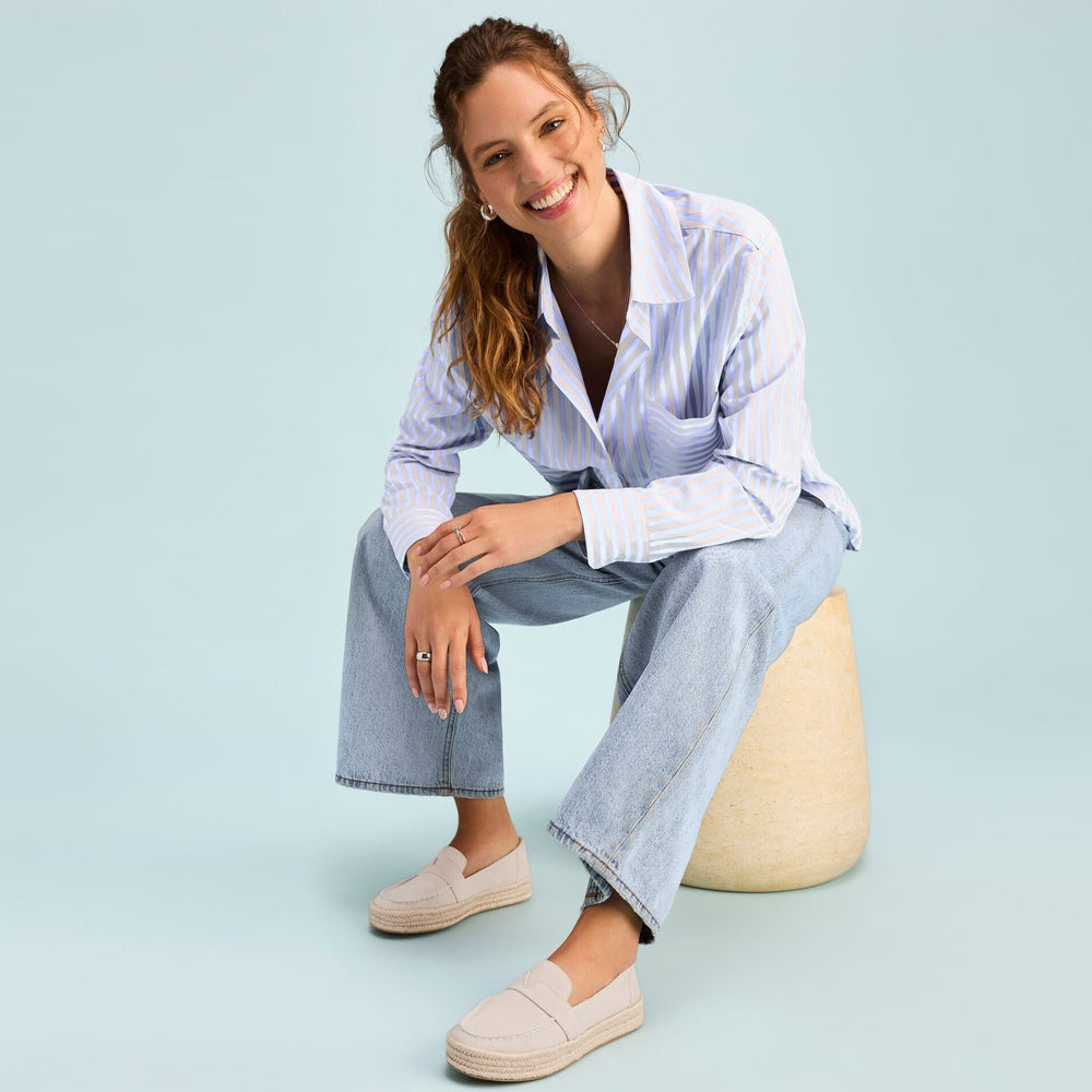 Blakely Loafer Espadrille Taupe Suede