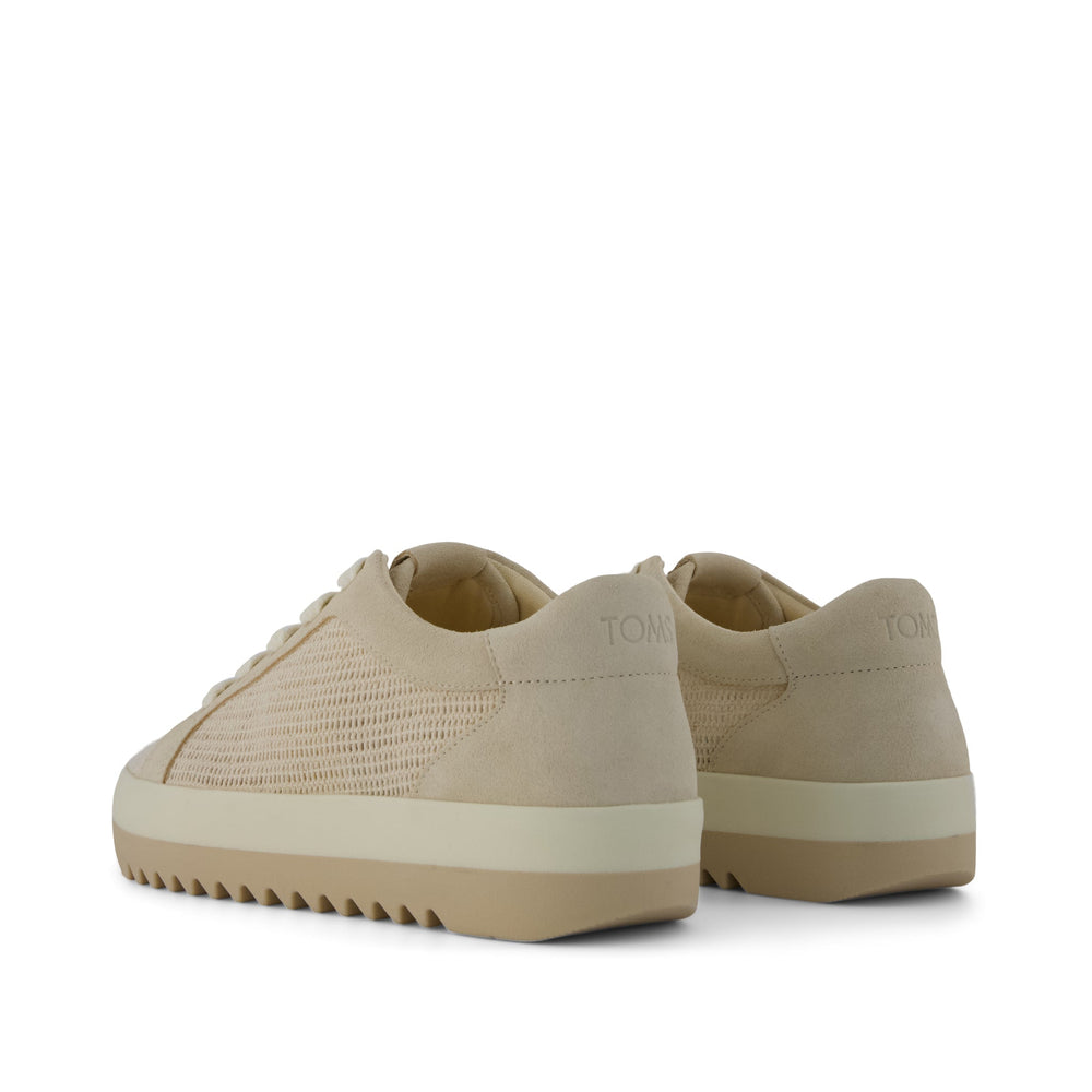 Rea Lace-Up Platform Sneaker Natural Mesh and Suede