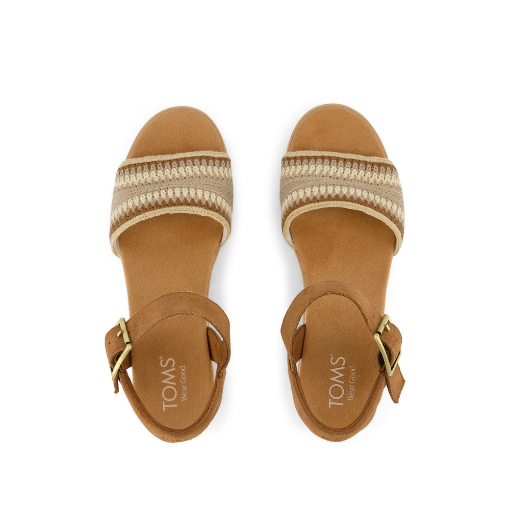 Diana Wedge Sandal Almond Crochet