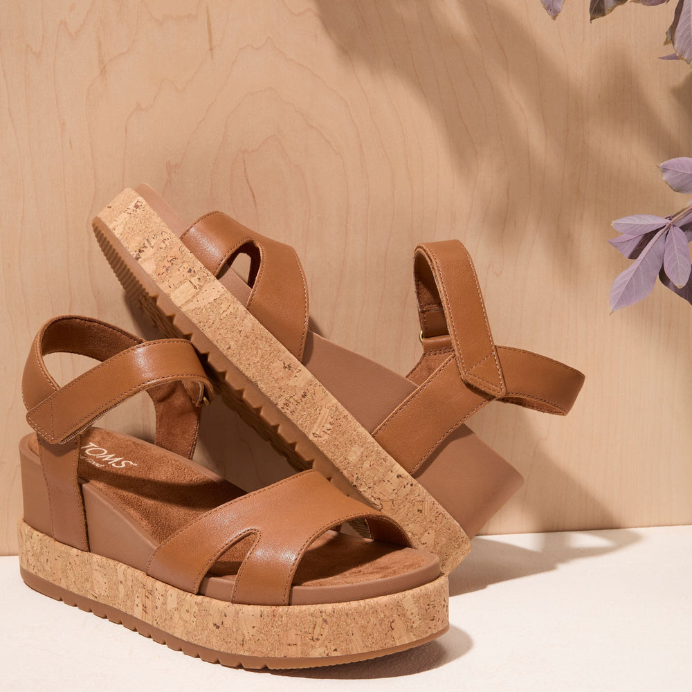 Alana Wedge Sandal Brown Leather