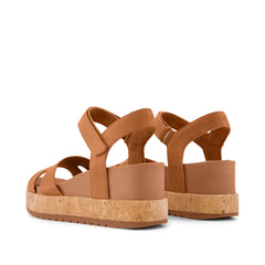 Alana Wedge Sandal Brown Leather