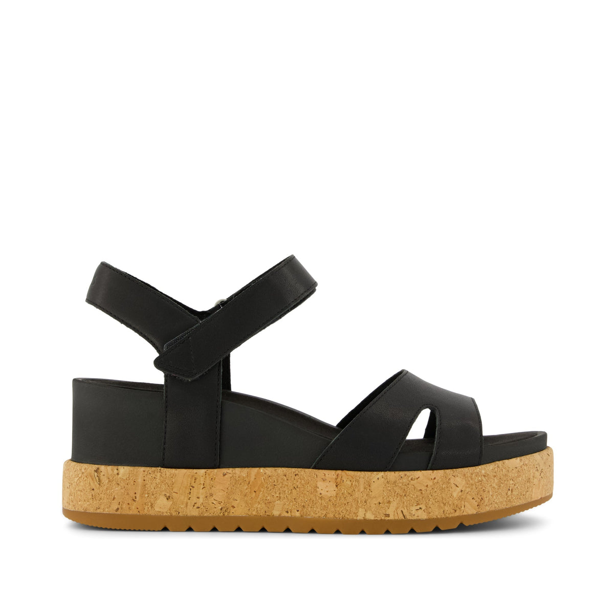 Alana Wedge Sandal Black Leather