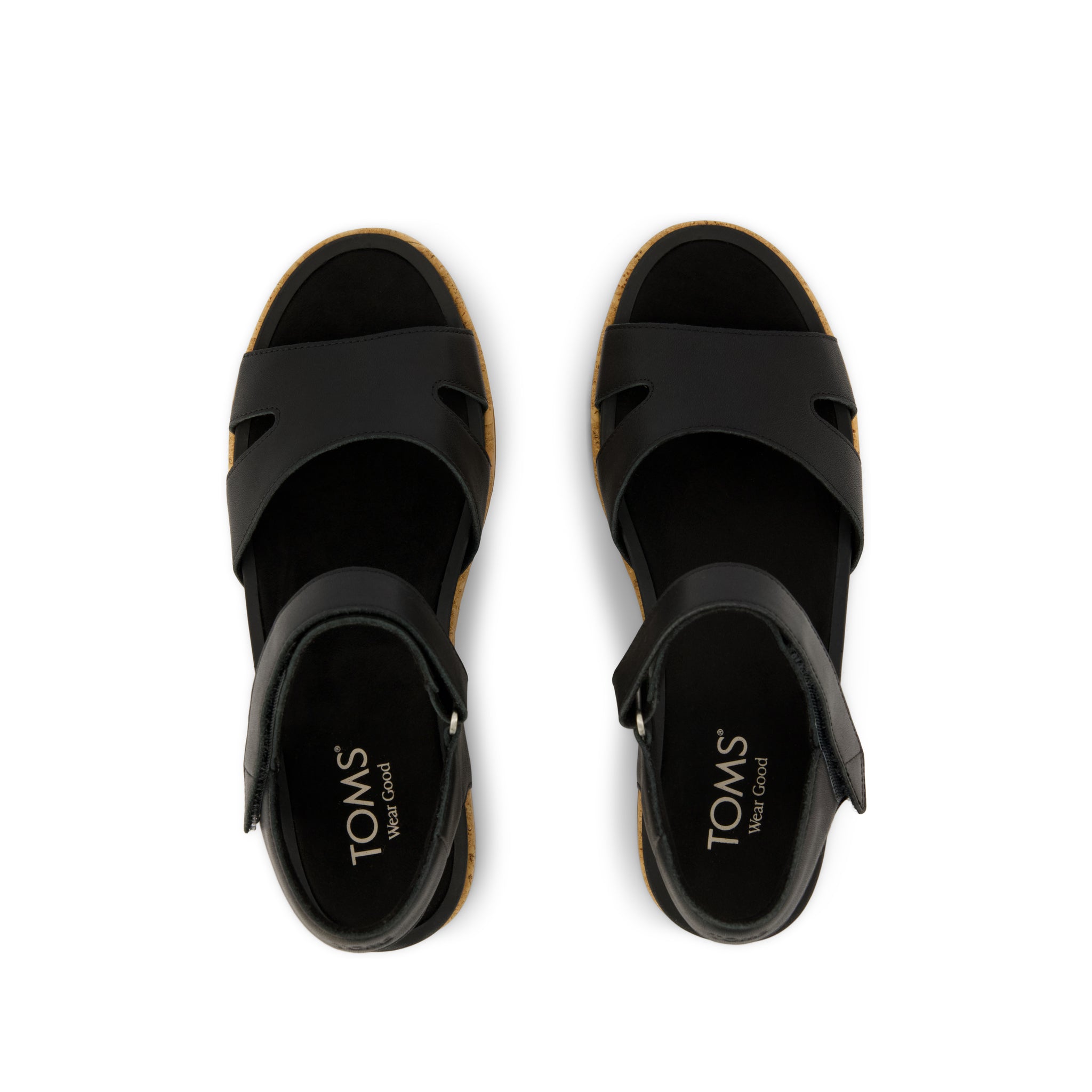 Alana Wedge Sandal Black Leather