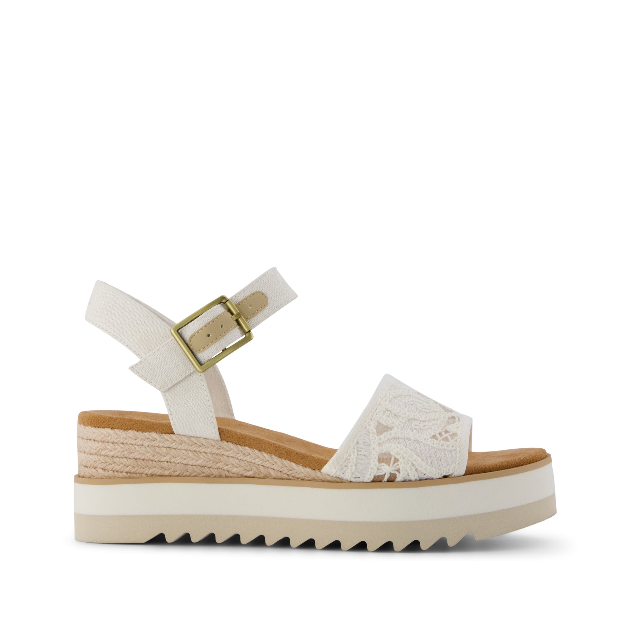 Diana Wedge Sandal Natural Floral Crochet