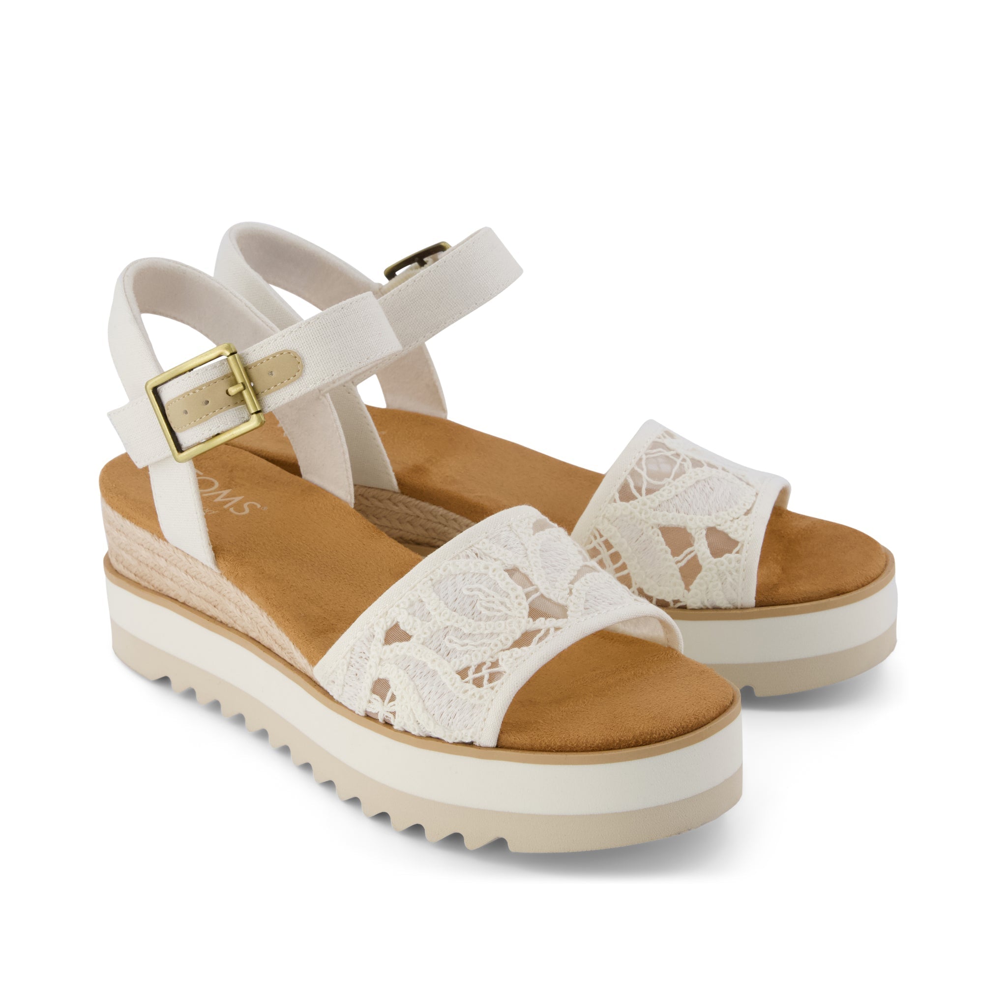 Diana Wedge Sandal Natural Floral Crochet