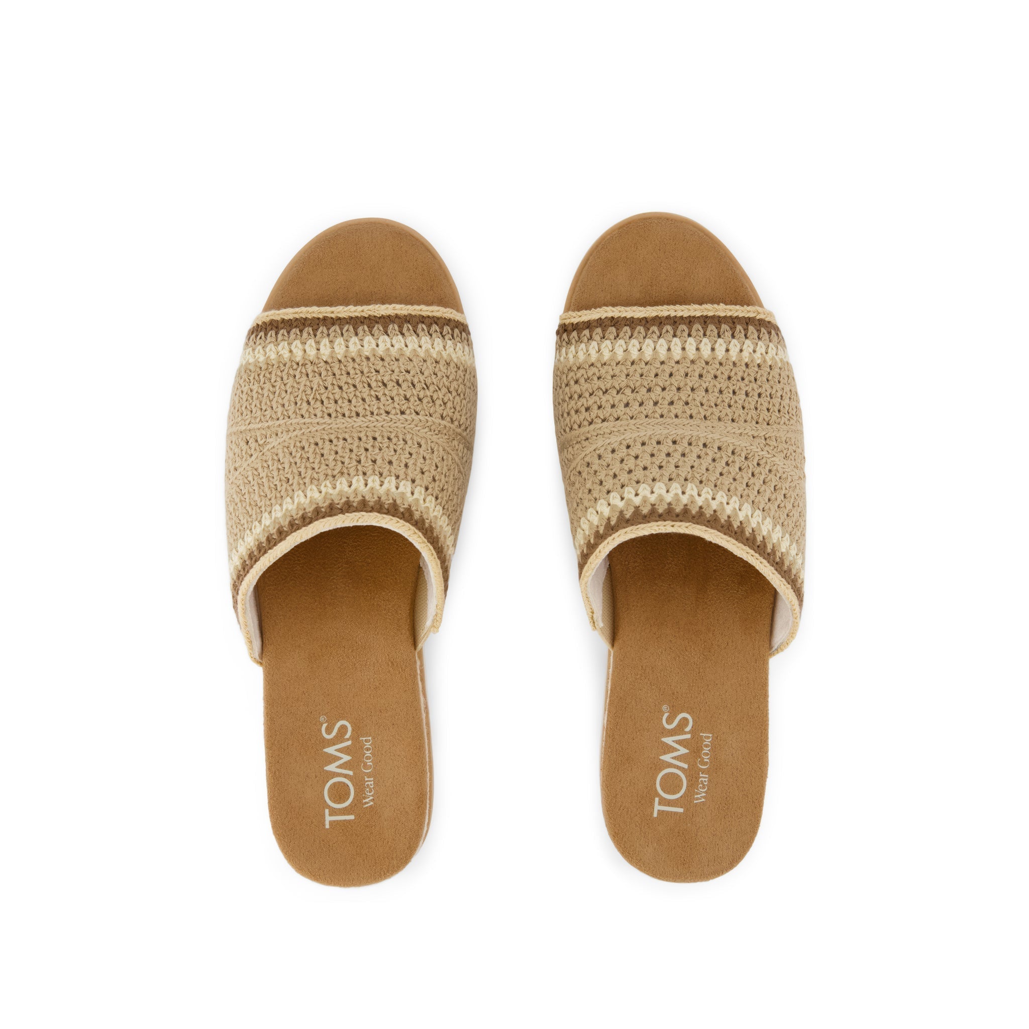 Diana Mule Wedge Sandal Almond Crochet