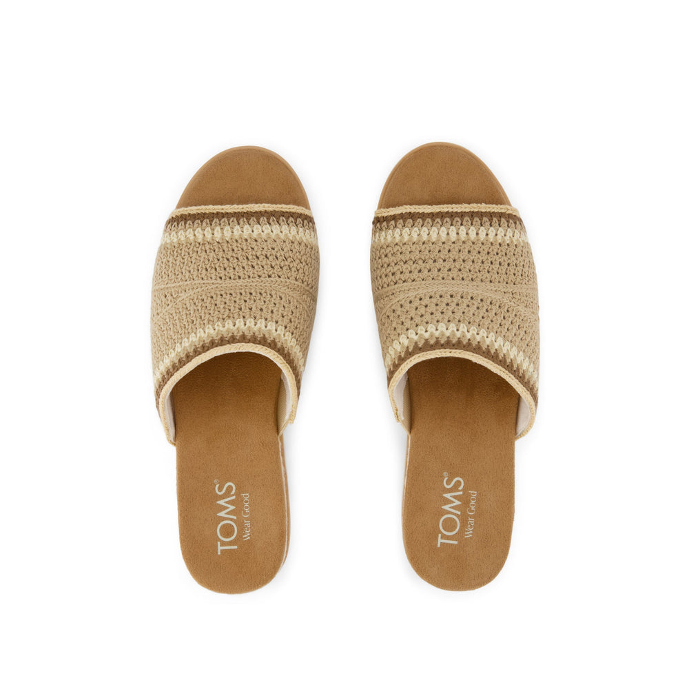 Diana Mule Wedge Sandal Almond Crochet