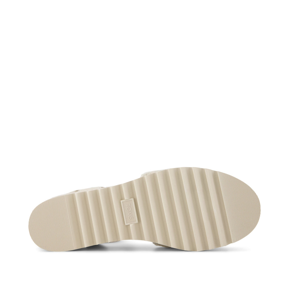 Diana Wedge Sandal White Denim Fray
