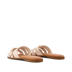 Sol Slide Sandal Champagne Shimmer Suede