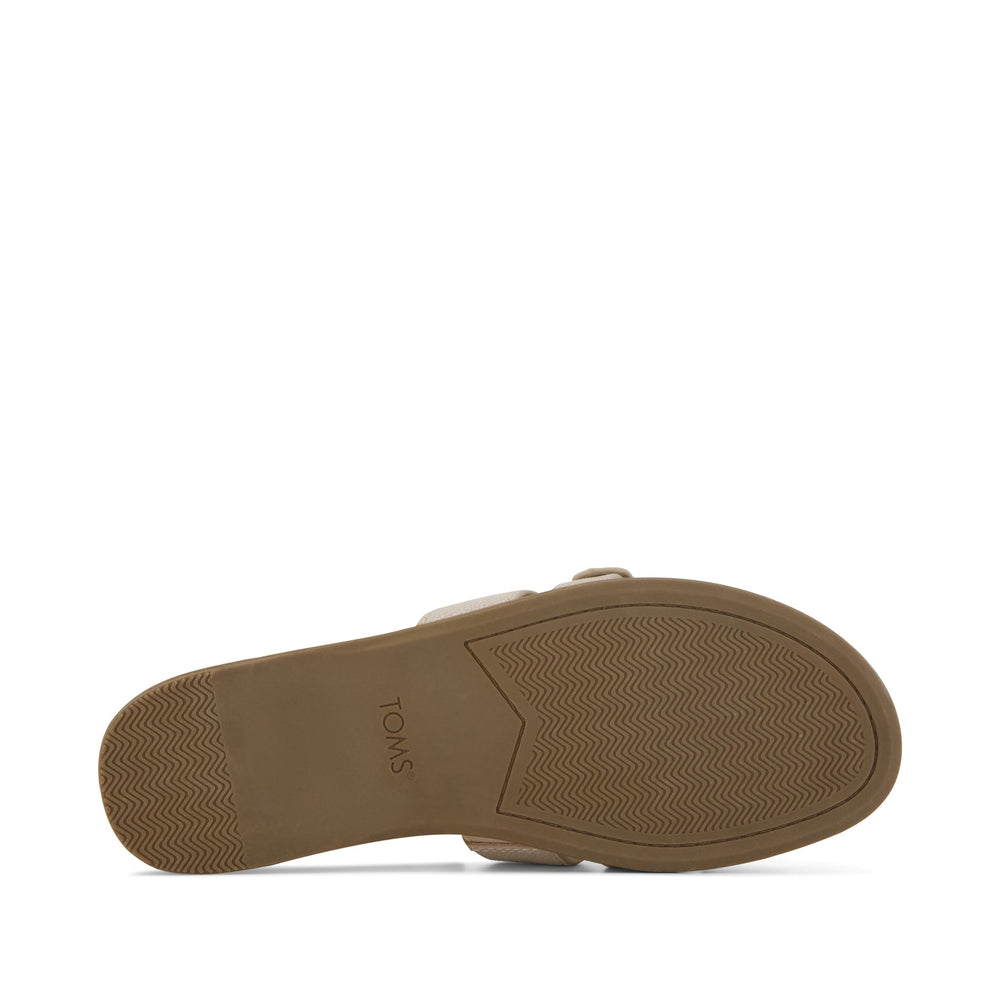 Sol Slide Sandal Champagne Shimmer Suede