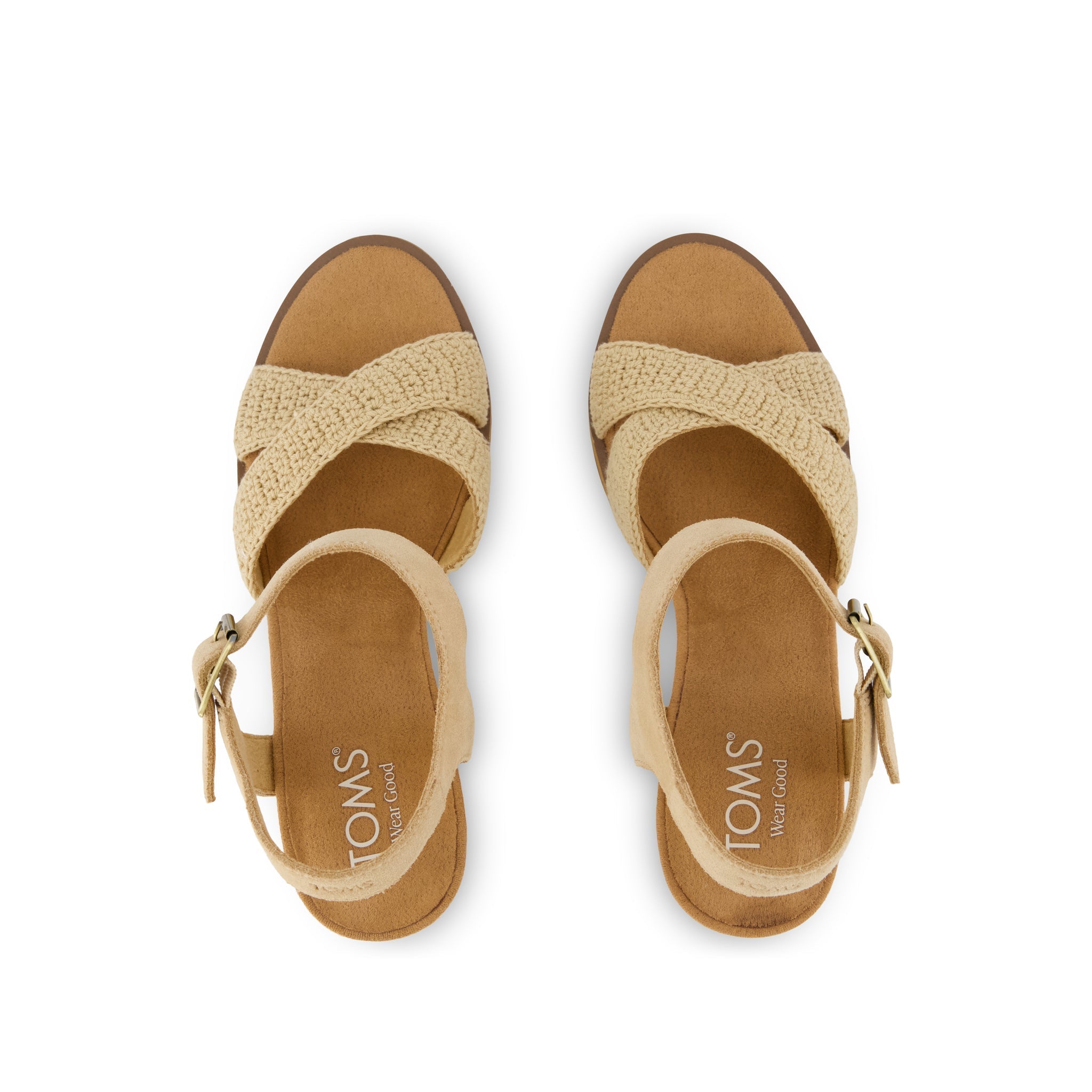 Majorca Strappy Heeled Sandal Caramel Crochet