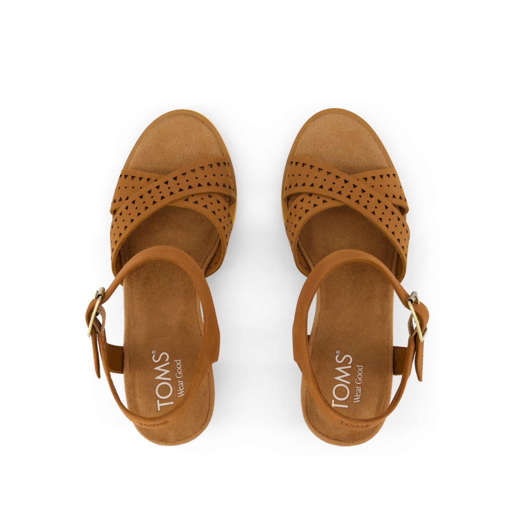 Majorca Strappy Heeled Sandal Brown Perforated Leather