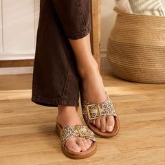Marin Slide Sandal Leopard Print