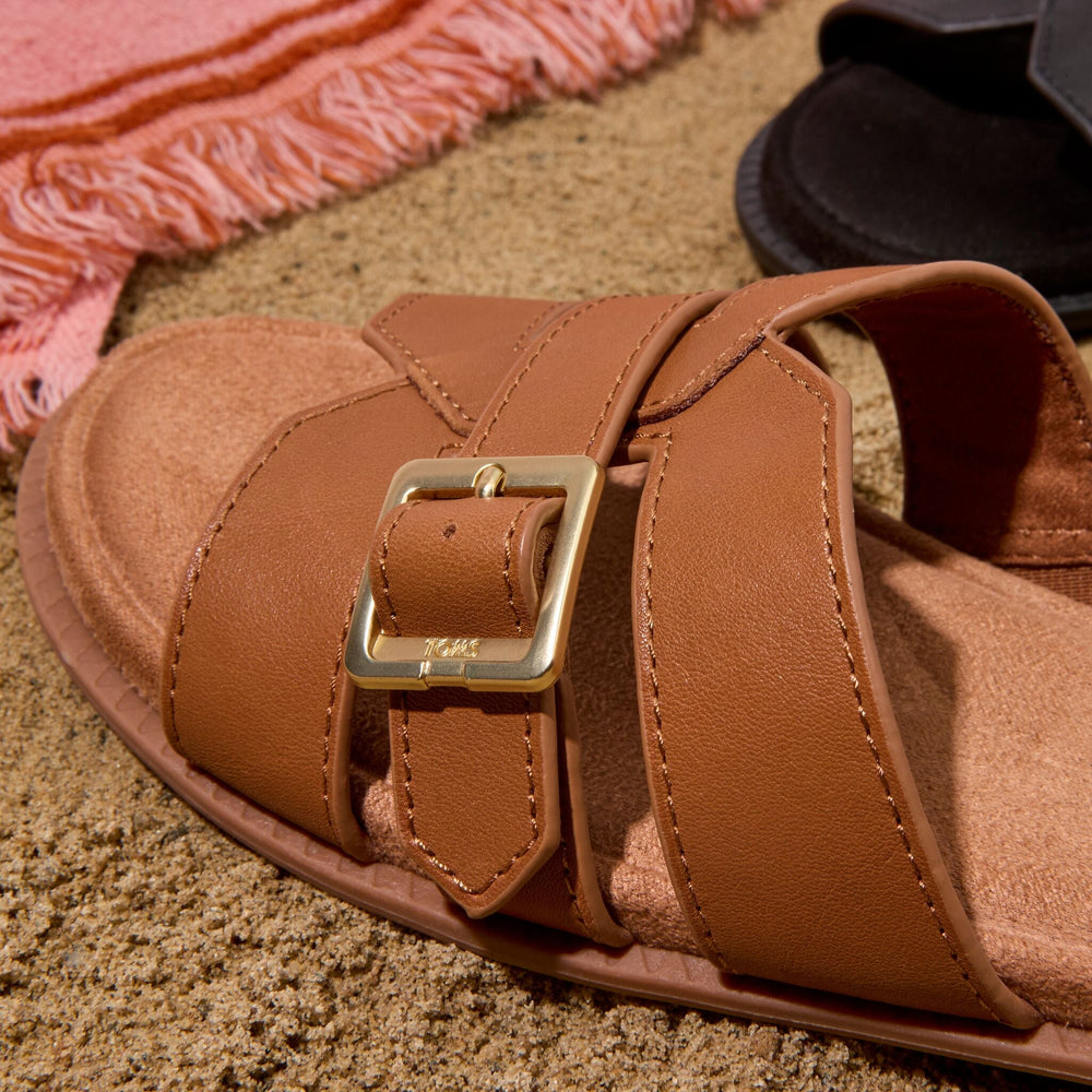 Sol Slide Sandal Brown Sugar Leather