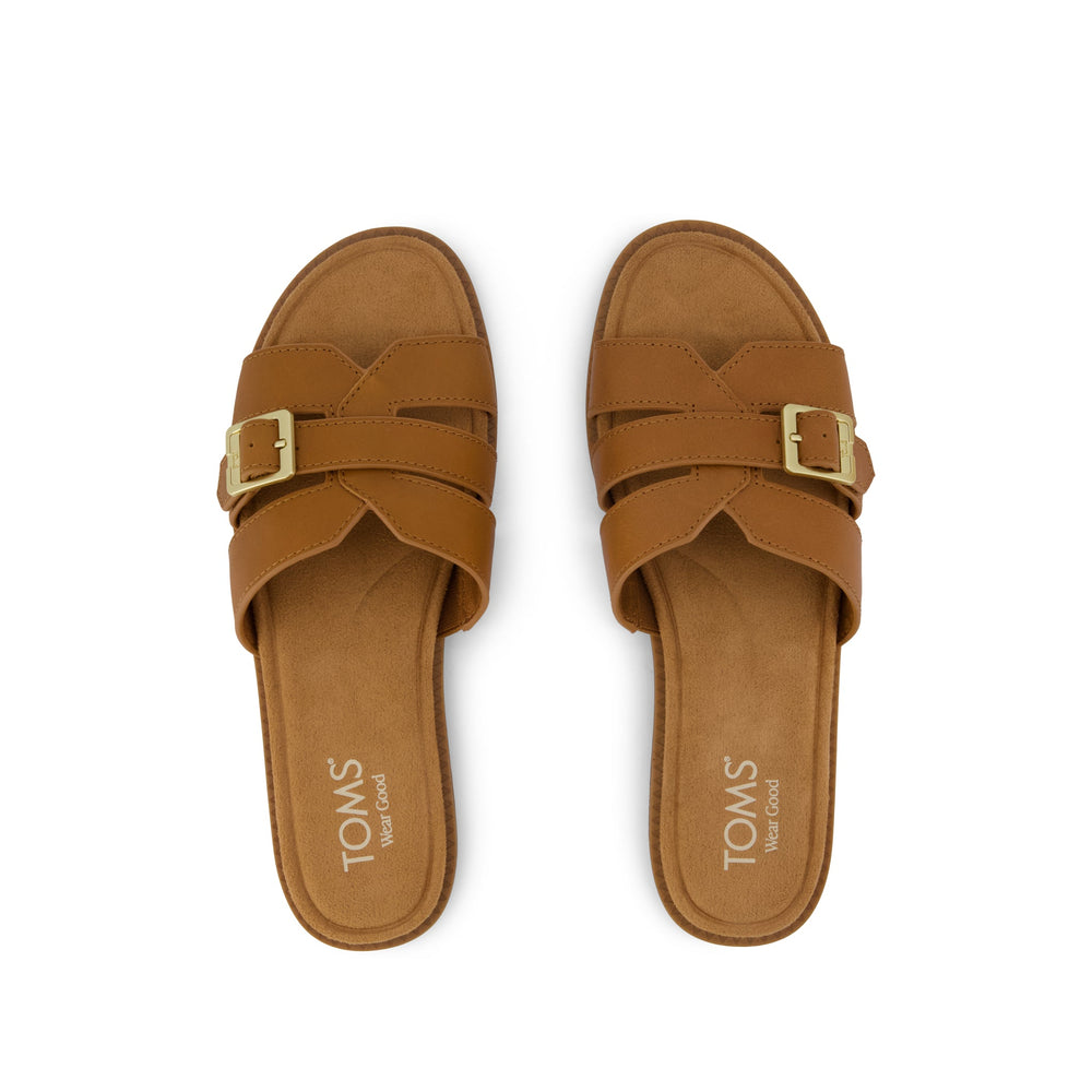 Sol Slide Sandal Brown Sugar Leather