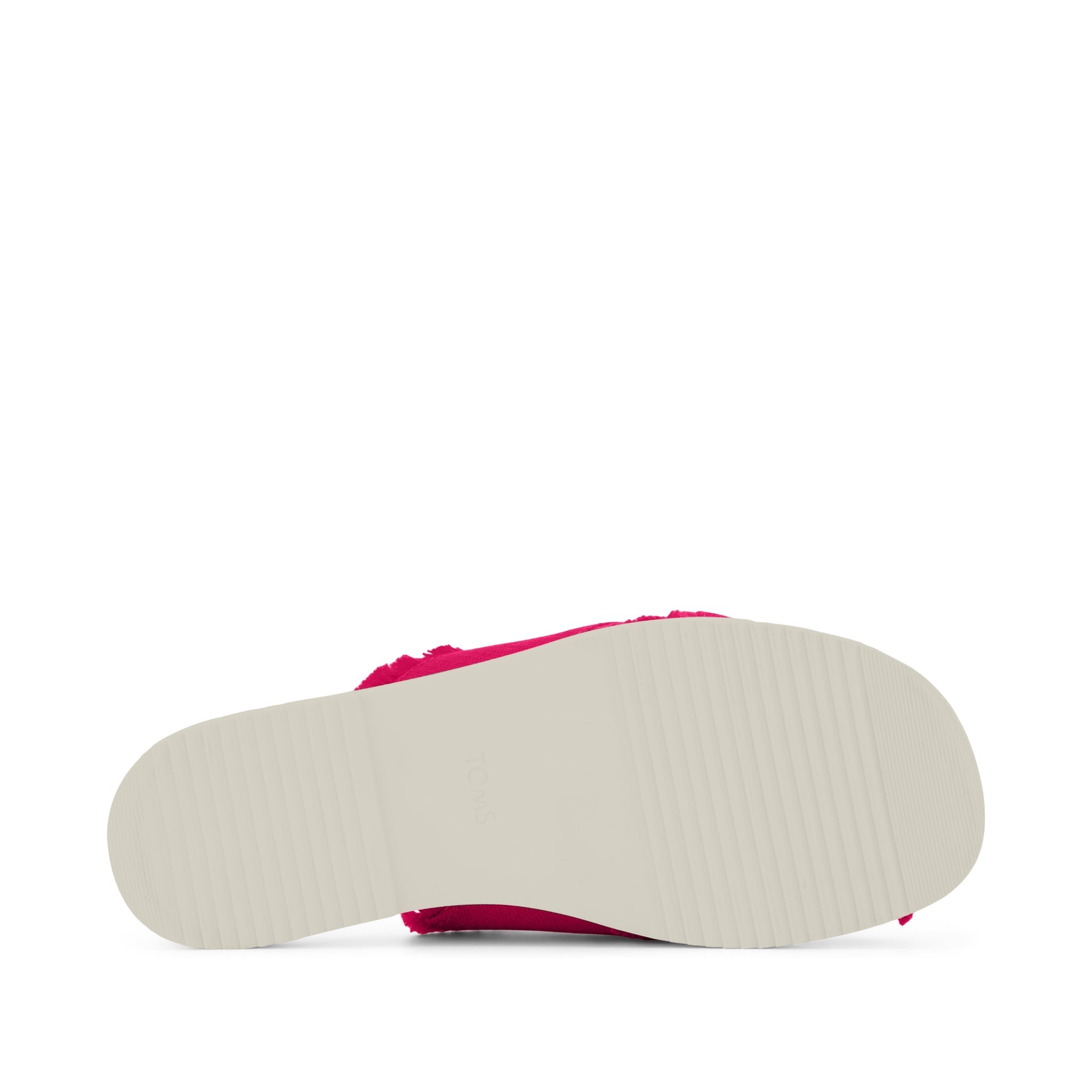 Mae Crossover Slide Sandal Fuchsia Heritage Canvas Fray