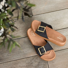 Marin Slide Sandal Black Canvas