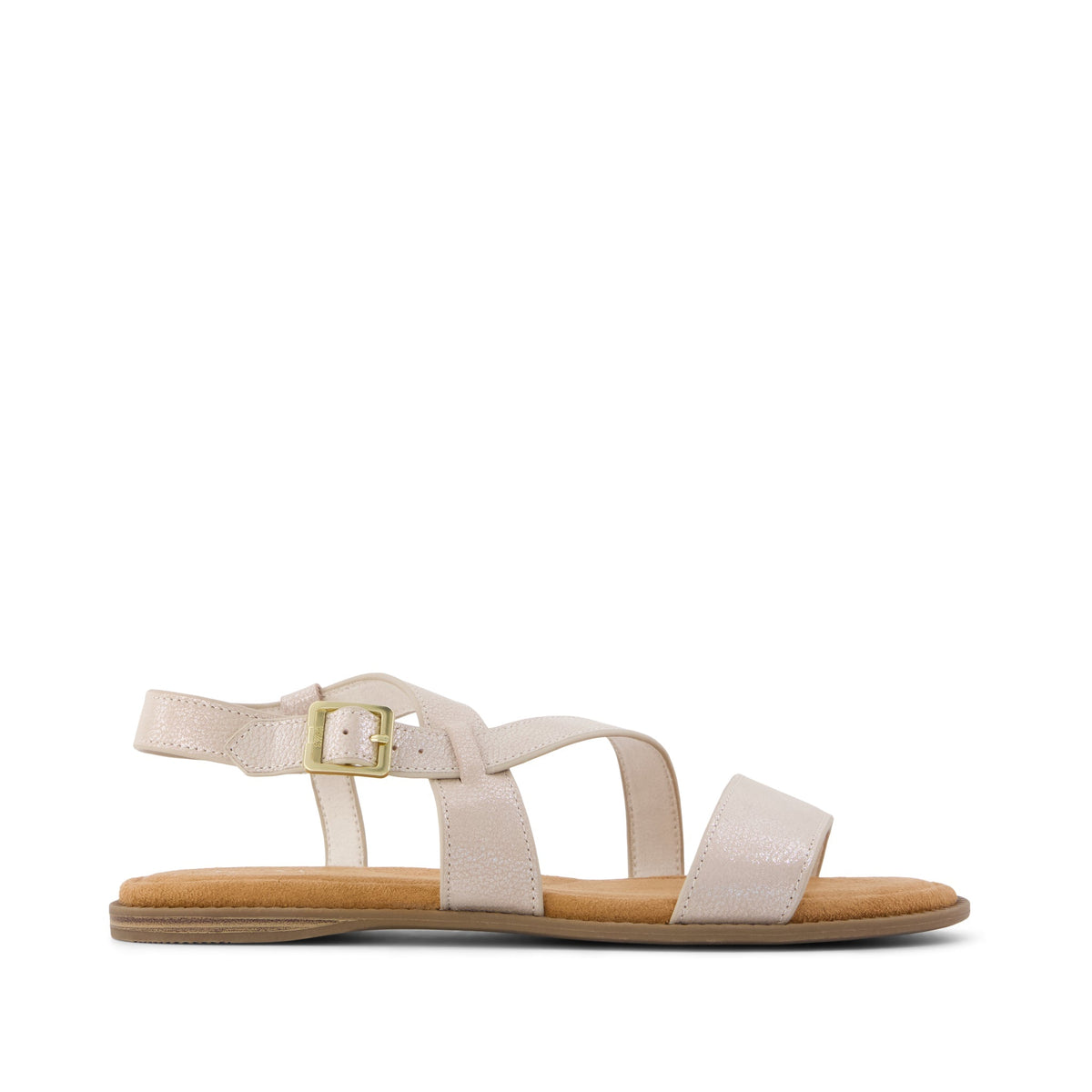 Mar Strappy Sandal Champagne Shimmer Suede