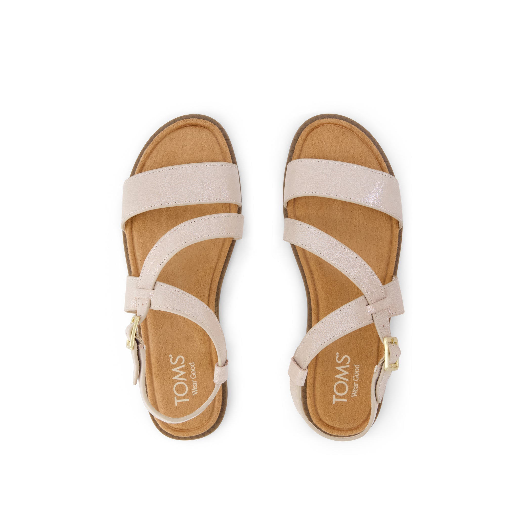 Mar Strappy Sandal Champagne Shimmer Suede