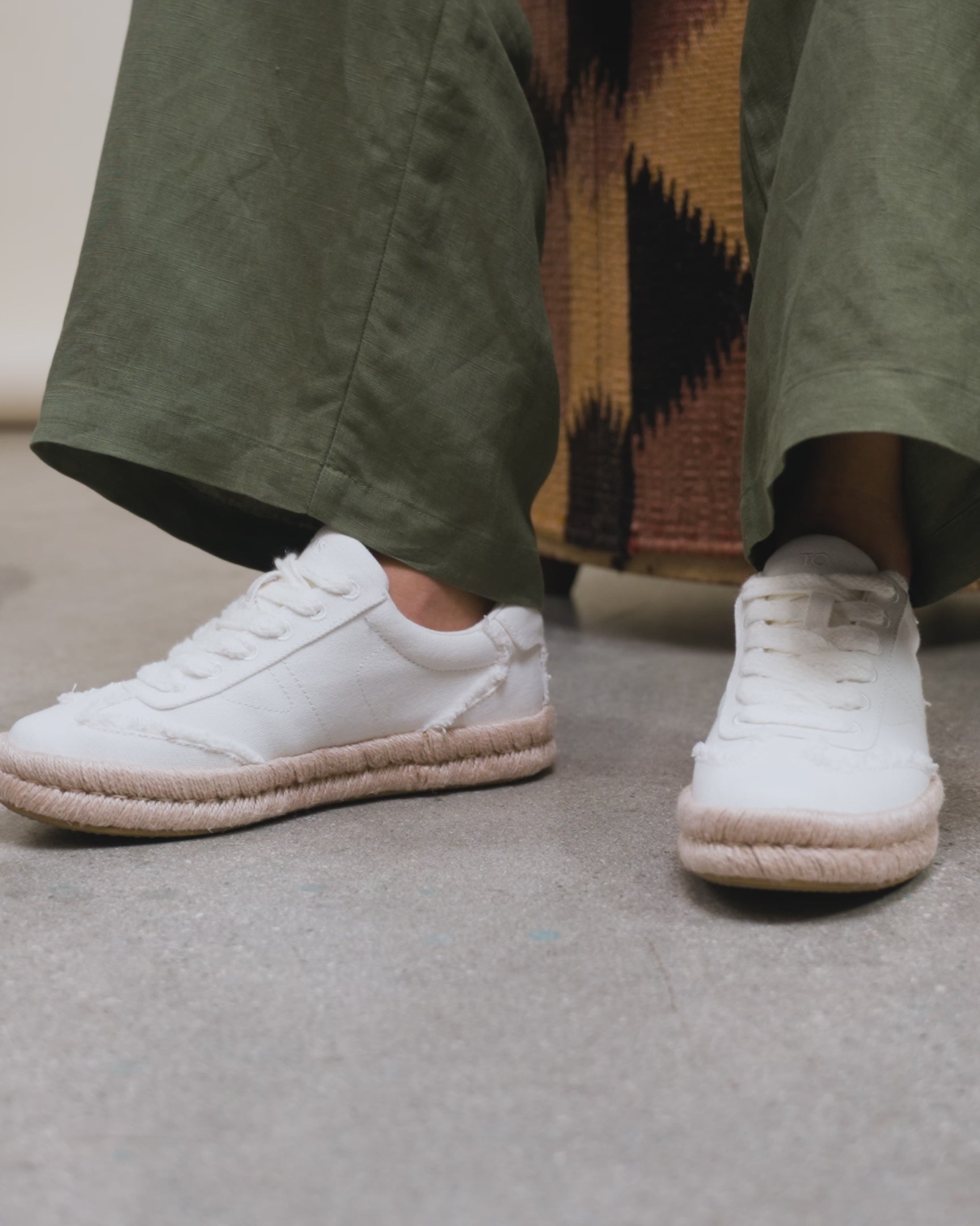 Jesse Espadrille Sneaker White Canvas